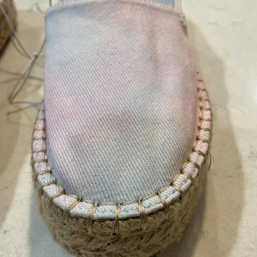 Splendid Laney Pastel Tie-Dye Platform Espadrilles Shoes Size 7.5 NEW